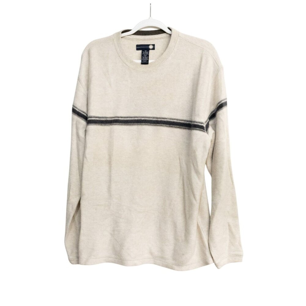 X9 Mens Beige Size XL Pullover Sweater Crew Neck Knit Breathable Long Sleeve